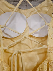 YELLOW/FLORAL MERMAID GOWN