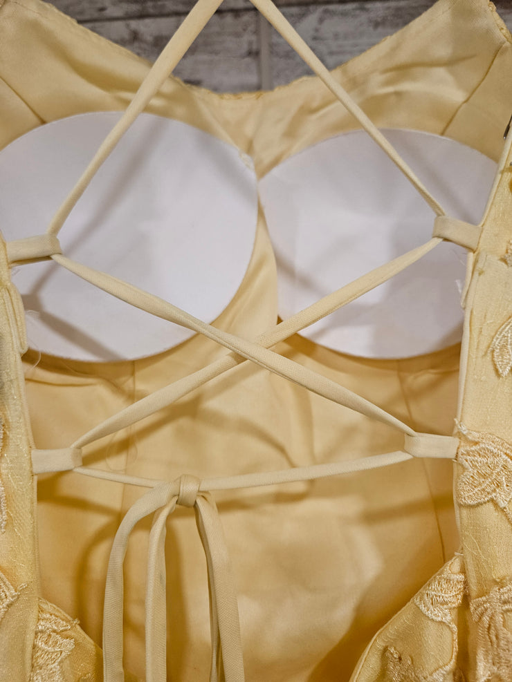 YELLOW/FLORAL MERMAID GOWN