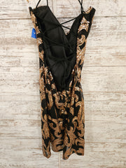 BLACK/GOLD SPARKLY SHORT DRESS