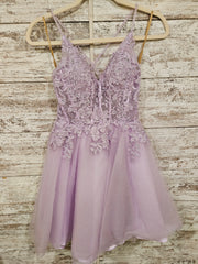 LAVENDER FLUFFY SHORT DRESS