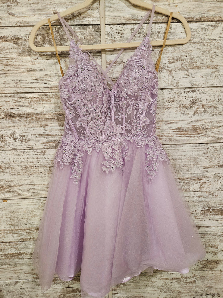 LAVENDER FLUFFY SHORT DRESS