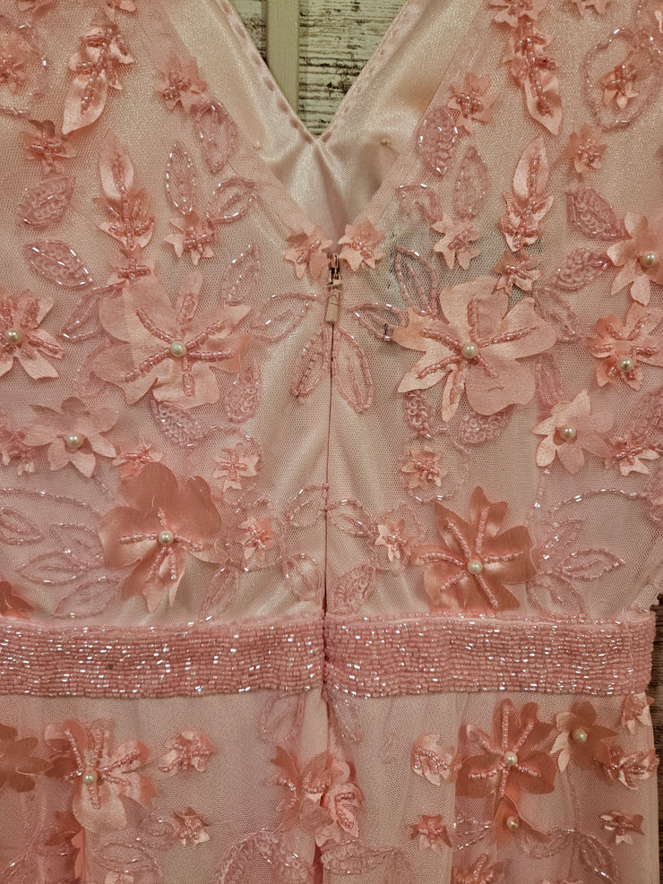 PINK BEADED SHORT DRESS (NEW)