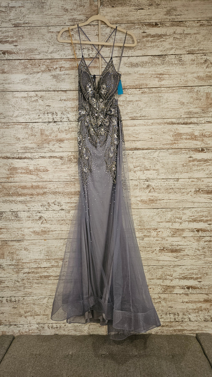 GRAY SPARKLY LONG DRESS (NEW)