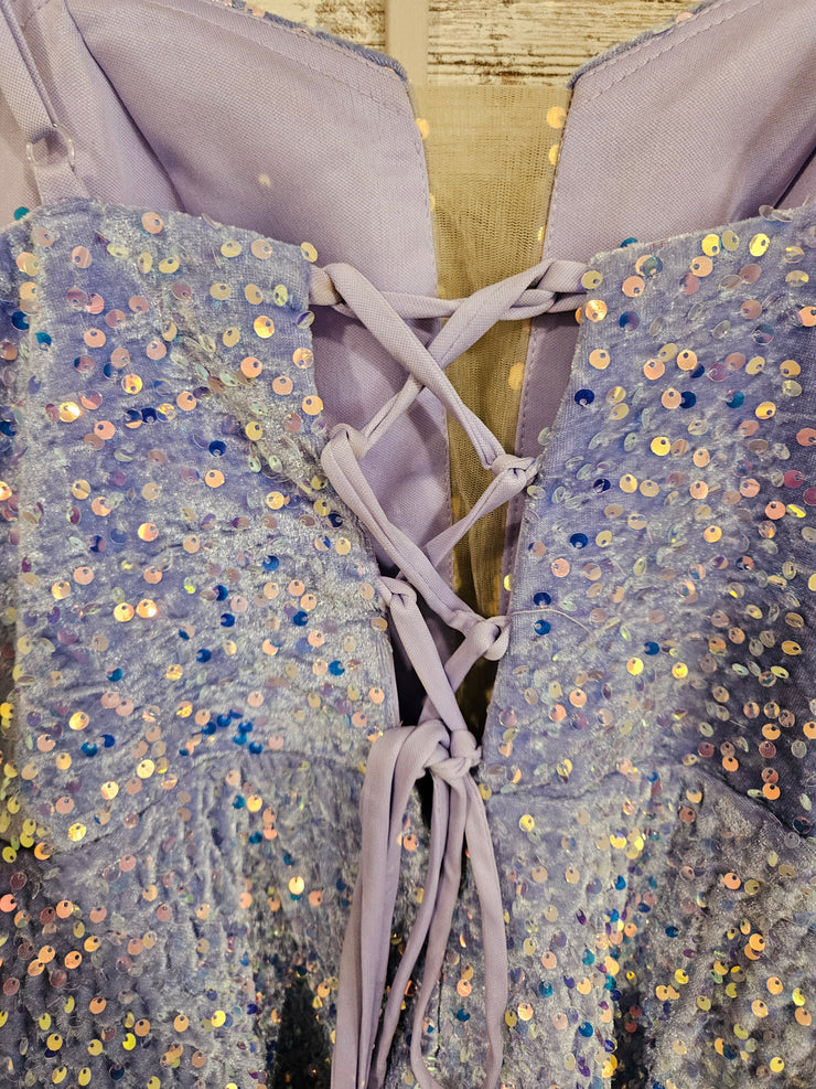 LAVENDER SPARKLY SHORT DRESS