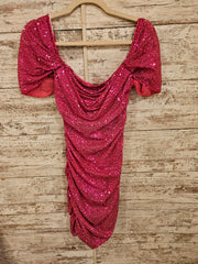 PINK SPARKLY SHORT DRESS (NEW)