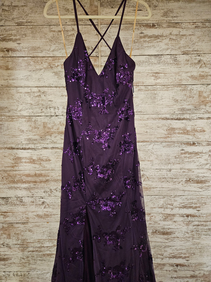 PURPLE SPARKLY LONG DRESS -NEW