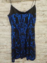 BLACK/ROYAL BLUE SHORT DRESS