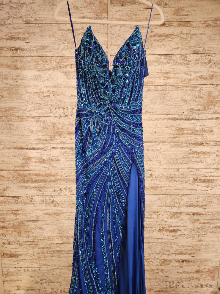 ROYAL BLUE SPARKLY LONG DRESS