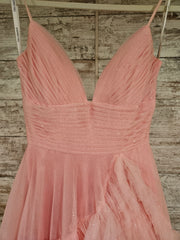 PINK RUFFLED A LINE GOWN $900