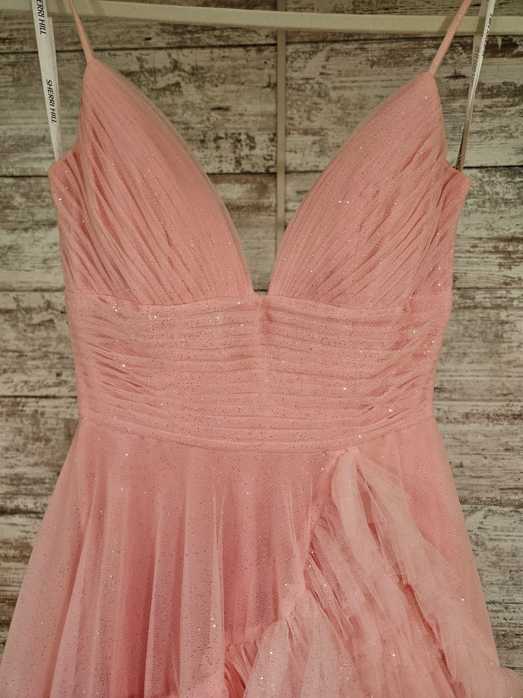 PINK RUFFLED A LINE GOWN $900