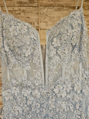 BLUE/FLORAL LONG DRESS