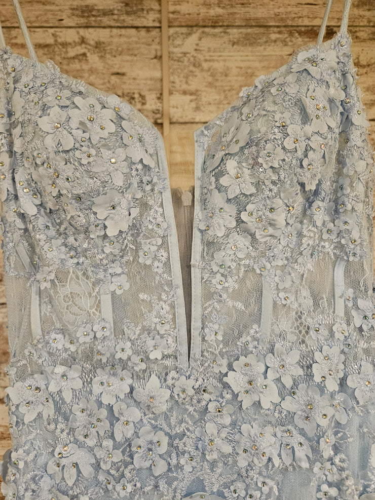BLUE/FLORAL LONG DRESS
