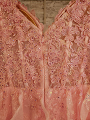 PINK LAYERED A LINE GOWN (NEW)