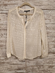 IVORY BUTTON DOWN BLOUSE (NEW)