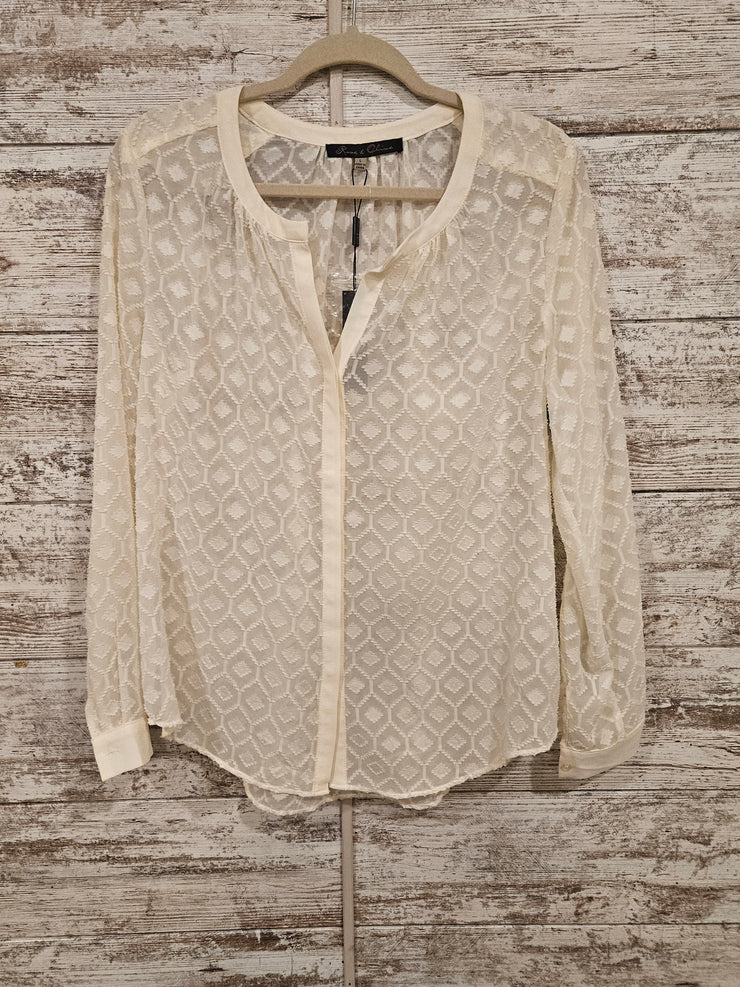 IVORY BUTTON DOWN BLOUSE (NEW)