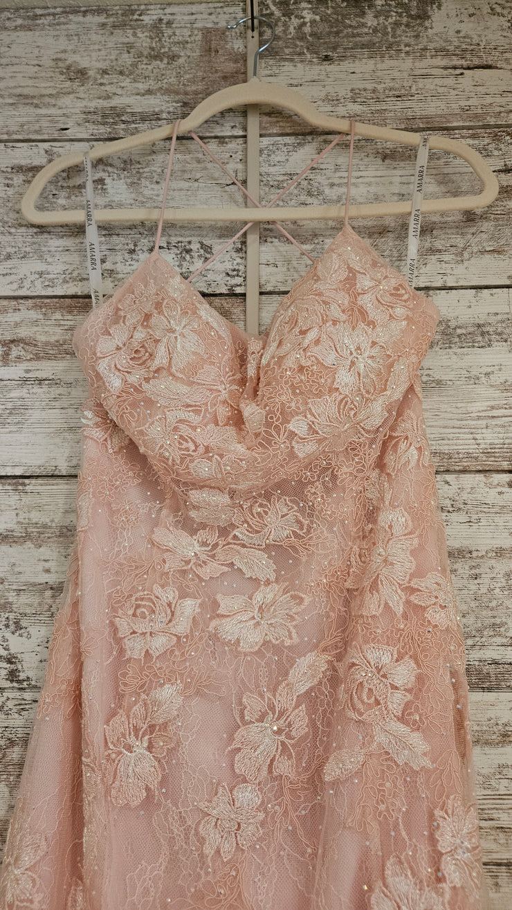 PINK/FLORAL LONG DRESS (NEW)