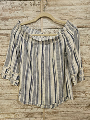 BLUE/WHITE STRIPED TOP $40