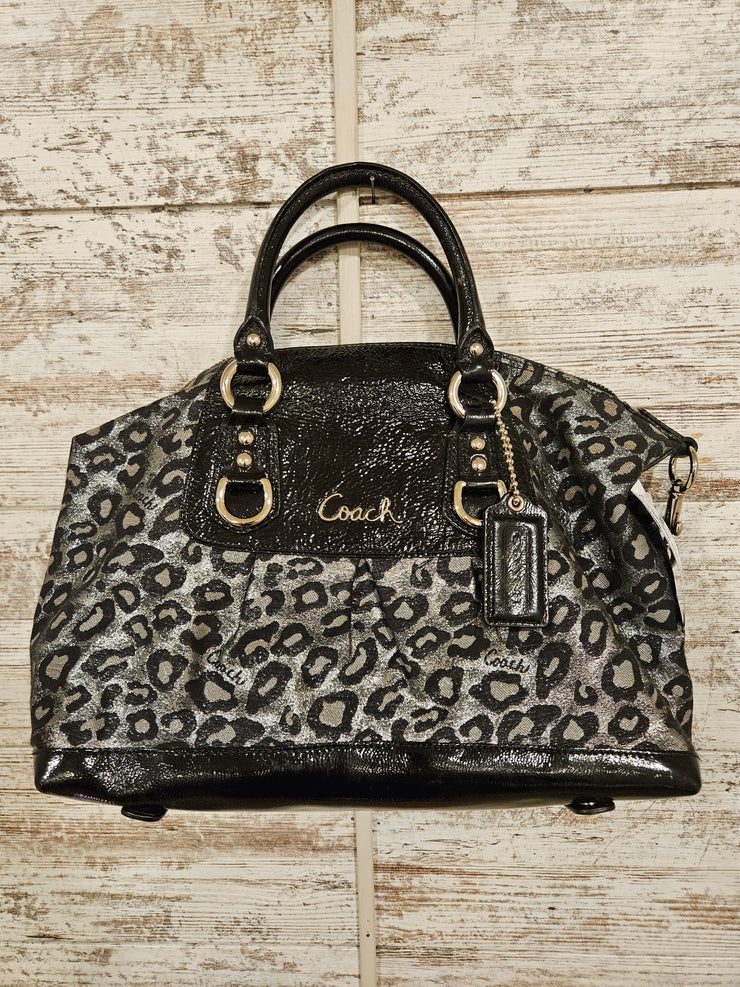 SILVER/BLACK OCELOT PURSE $495