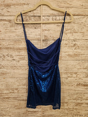 ROYAL BLUE SPARKLY SHORT DRESS