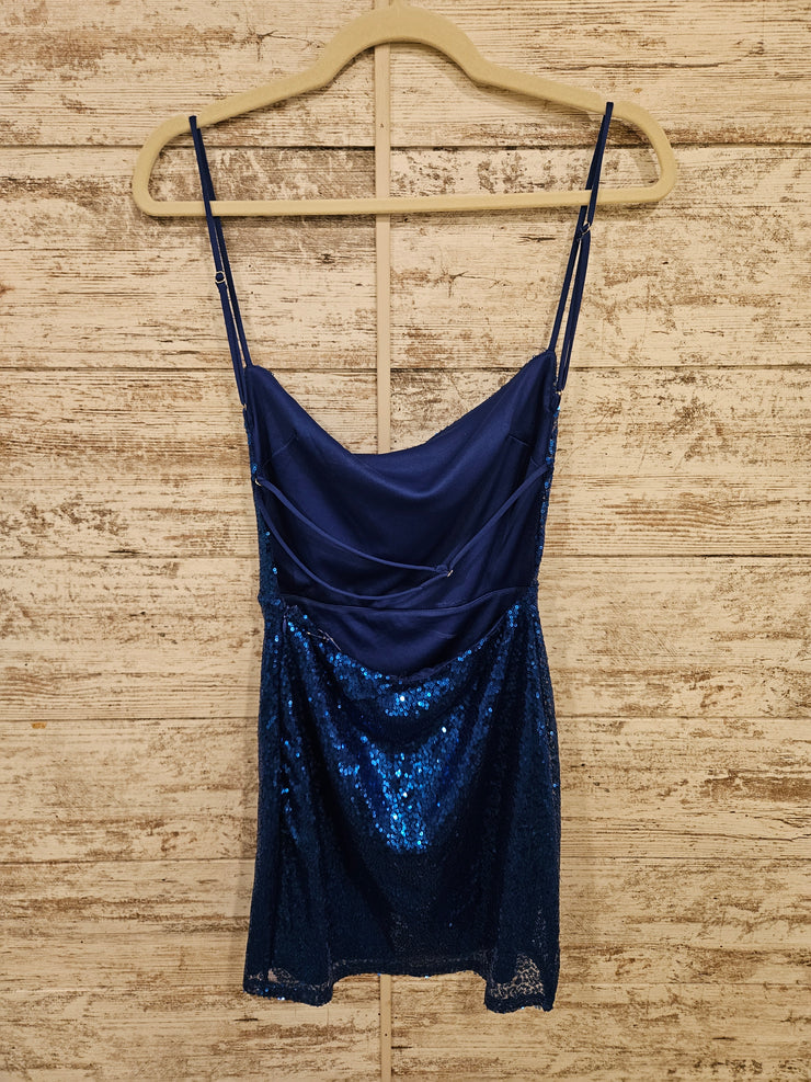 ROYAL BLUE SPARKLY SHORT DRESS