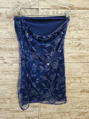 NAVY BEADED SHORT DRESS (NEW)