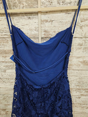 ROYAL BLUE/FLORAL SHORT DRESS