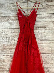 RED/FLORAL A LINE GOWN