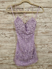 LAVENDER/FLORAL SHORT DRESS