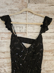 BLACK SPARKLY LONG DRESS