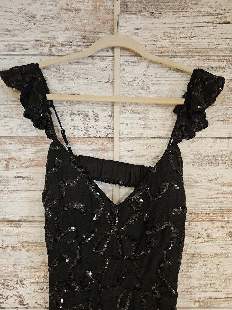 BLACK SPARKLY LONG DRESS
