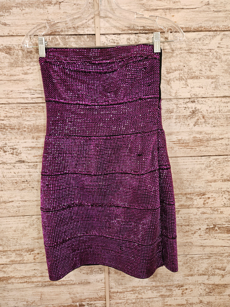PURPLE SPARKLY SHORT DRESS