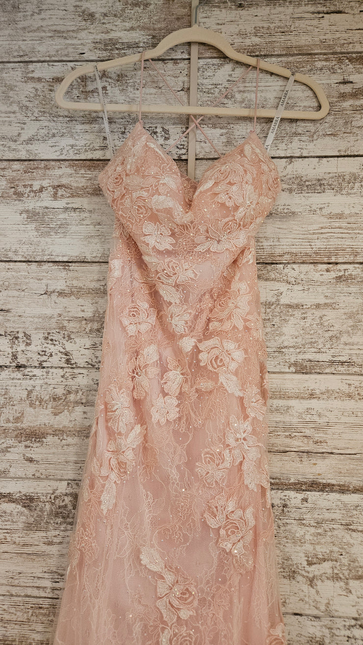 PINK/FLORAL LONG DRESS (NEW)