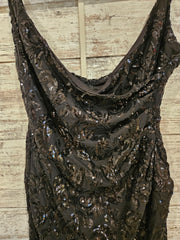 BLACK SPARKLY SHORT DRESS