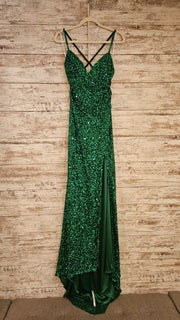 GREEN SEQUIN LONG DRESS (NEW)