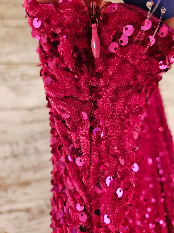 PINK SEQUIN MERMAID GOWN