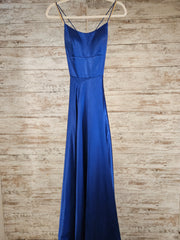 ROYAL BLUE A LINE GOWN