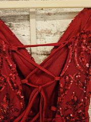 RED SPARKLY SHORT DRESS