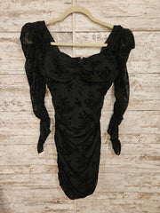 BLACK LONG SLEEVE SHORT DRESS