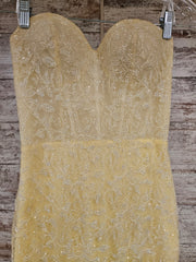 YELLOW/LACE MERMAID GOWN
