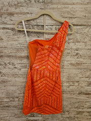 ORANGE SPARKLY SHORT DRESS
