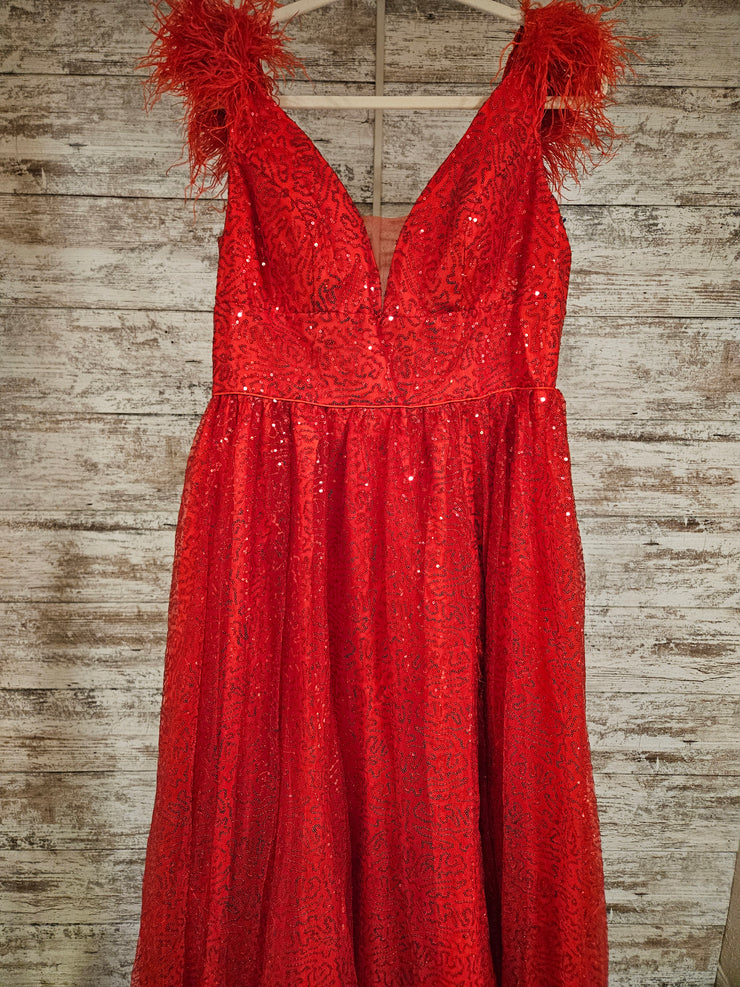 RED SPARKLY A LINE GOWN (NEW)