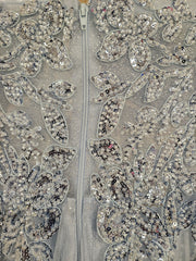 BLUE/FLORAL A LINE GOWNI