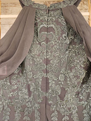GRAY/FLORAL LONG DRESS (NEW)