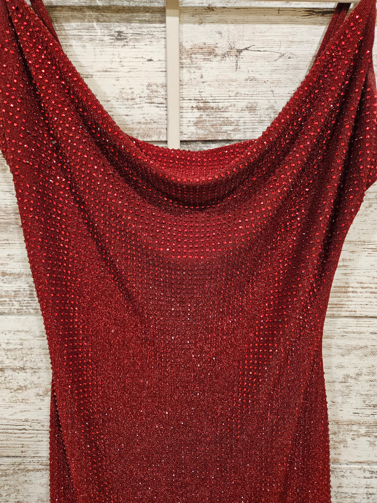 RED SPARKLY SHORT DRESS