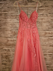 PINK/FLORAL A LINE GOWN