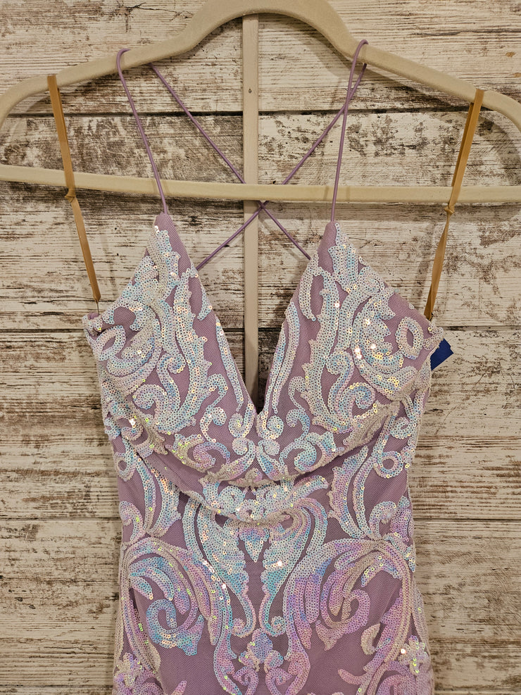 LAVENDER SPARKLY SHORT DRESS