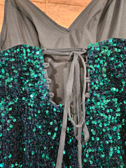 GREEN SEQUIN MERMAID GOWN- NEW