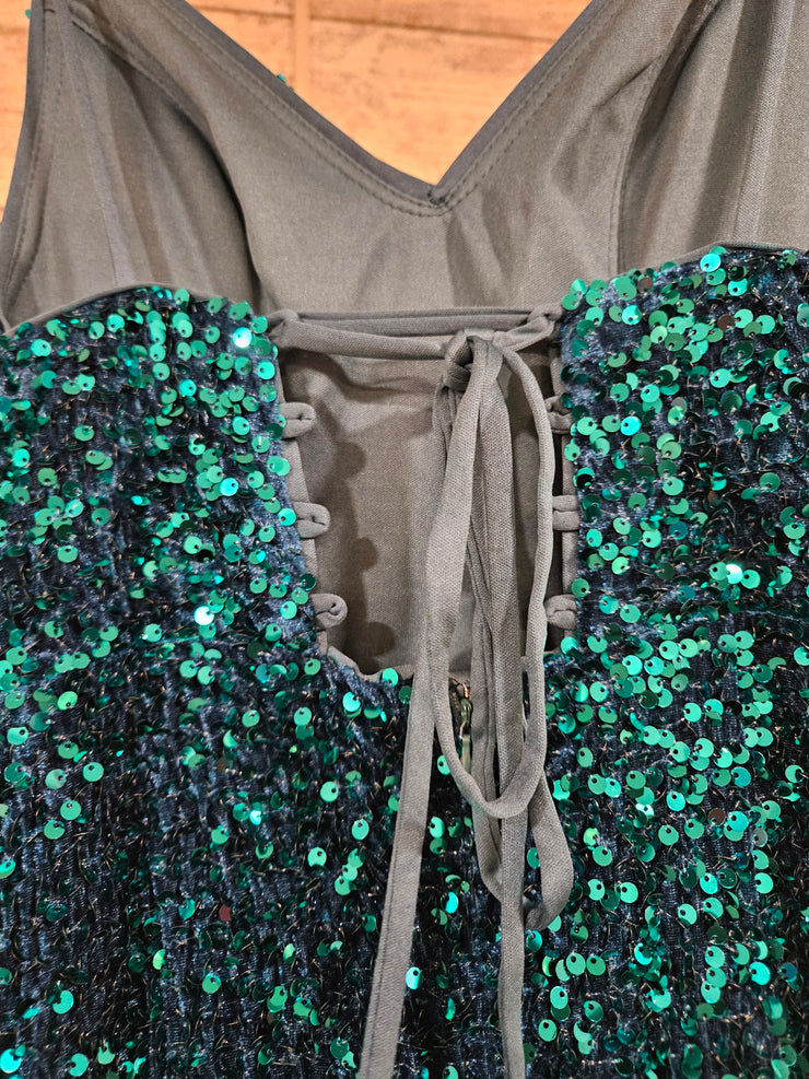 GREEN SEQUIN MERMAID GOWN- NEW