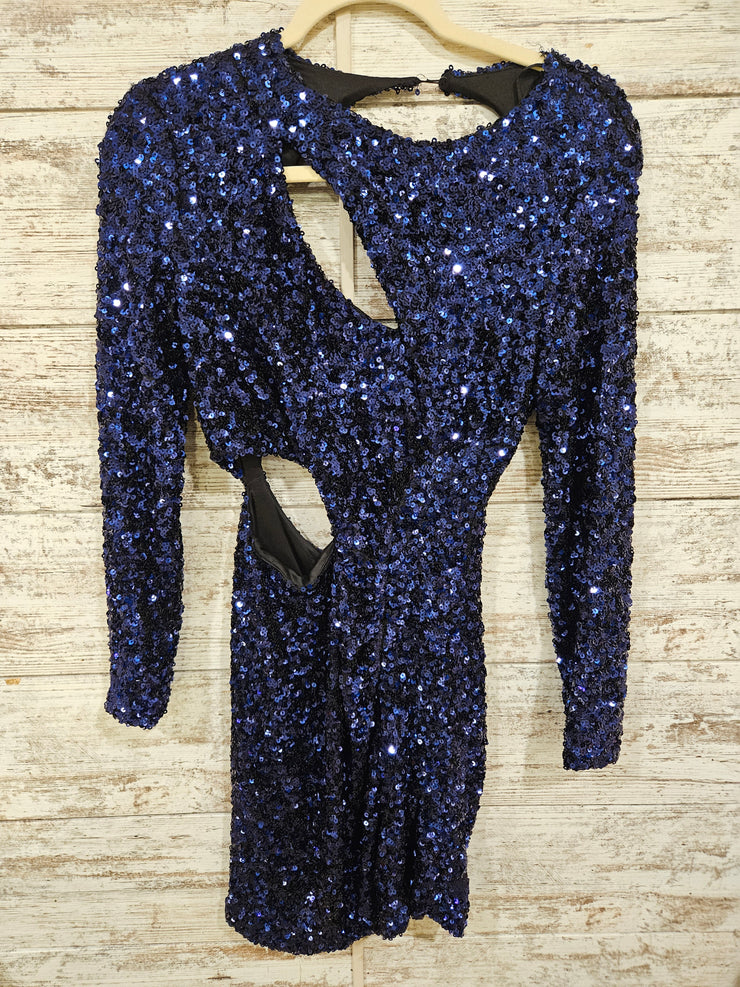 NAVY SPARKLY SHORT DRESS