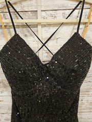 BLACK SPARKLY SHORT DRESS